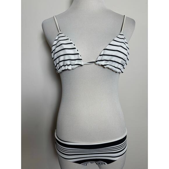Lilikoi String Bikini Swim Suit Set XS/S Black White Festival Coastal Beach - Picture 1 of 5